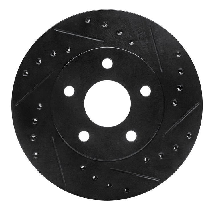 633-45002R Drilled/Slotted Brake Rotor [Black], 1980-1989 GM, Position: Front Right