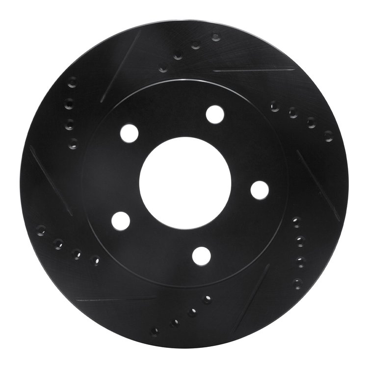 633-45003L Drilled/Slotted Brake Rotor [Black], 1983-1996 GM, Position: Front Left