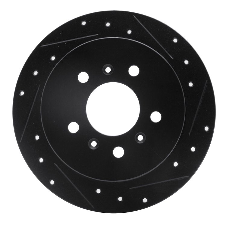 633-45011R Drilled/Slotted Brake Rotor [Black], 2006-2010 GM, Position: Rear Right