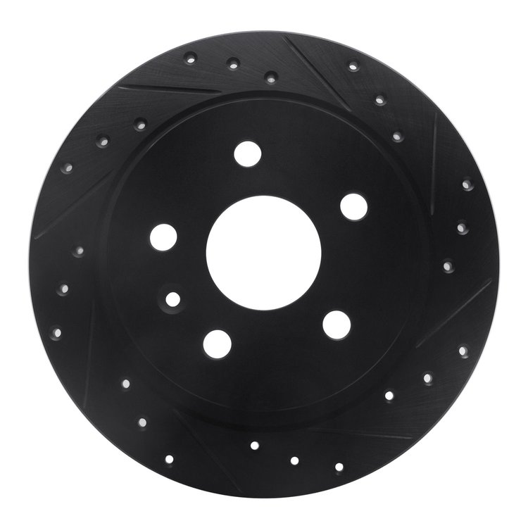 633-45015R Drilled/Slotted Brake Rotor [Black], 2011-2016 GM, Position: Rear Right