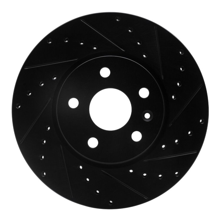 633-45016R Drilled/Slotted Brake Rotor [Black], Fits Select GM, Position: Front Right