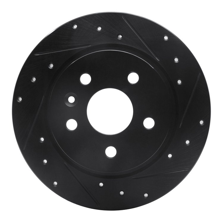 633-45018R Drilled/Slotted Brake Rotor [Black], Fits Select GM, Position: Rear Right