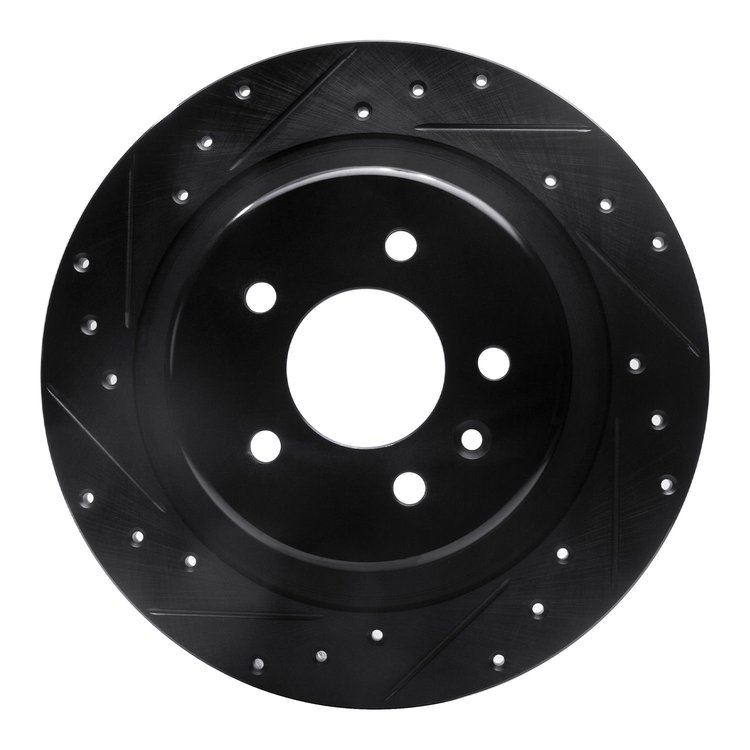 633-45022L Drilled/Slotted Brake Rotor [Black], 2016-2018 GM, Position: Rear Left