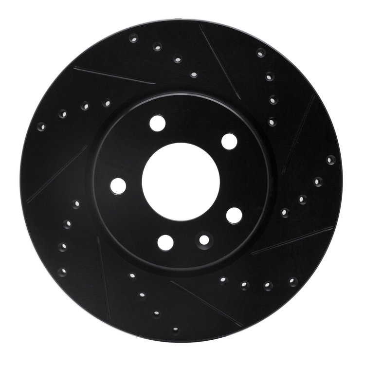 633-45045R Drilled/Slotted Brake Rotor [Black], Fits Select GM, Position: Front Right