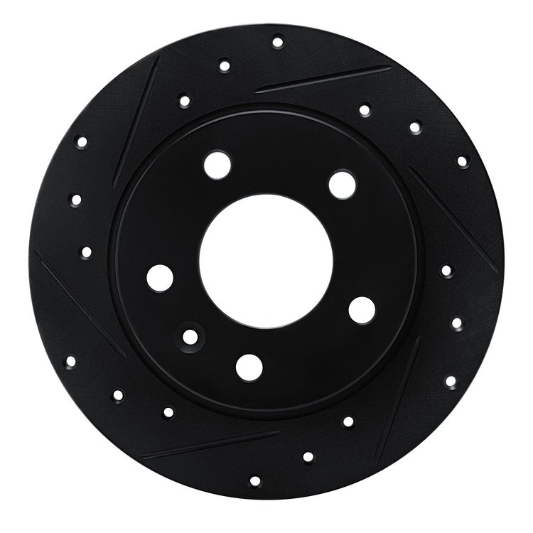 633-45047L Drilled/Slotted Brake Rotor [Black], Fits Select GM, Position: Rear Left