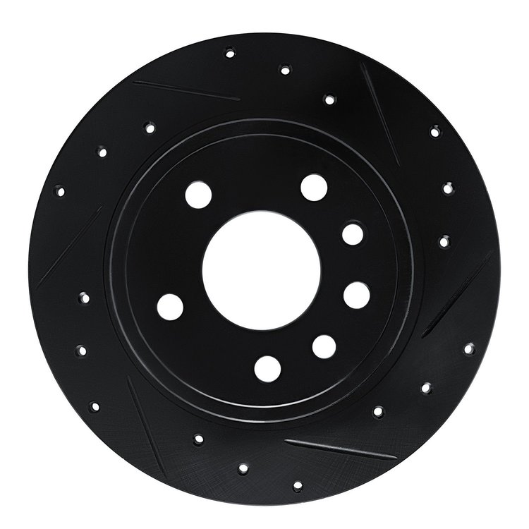 633-46001R Drilled/Slotted Brake Rotor [Black], 1997-2001 GM, Position: Rear Right