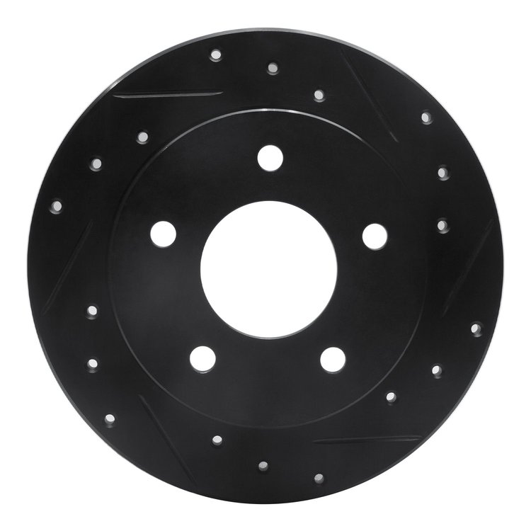 633-46003R Drilled/Slotted Brake Rotor [Black], 1986-1992 GM, Position: Rear Right