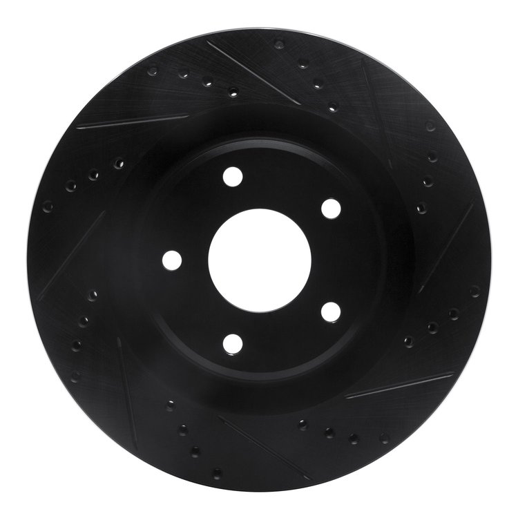 633-46018R Drilled/Slotted Brake Rotor [Black], 2005-2013 GM, Position: Front Right