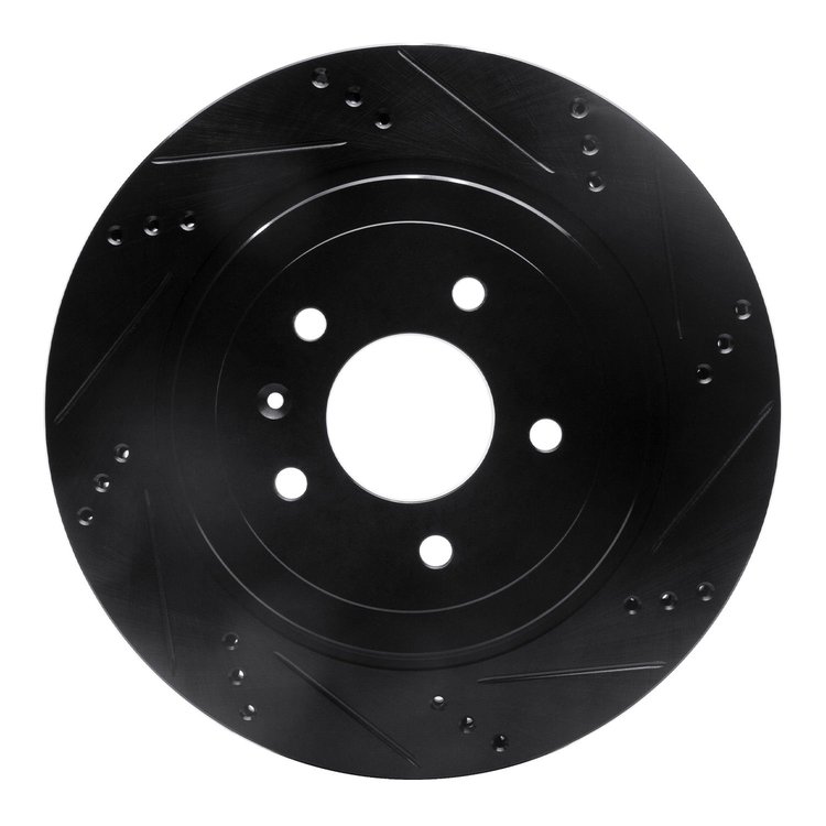 633-46020R Drilled/Slotted Brake Rotor [Black], 2005-2011 GM, Position: Rear Right