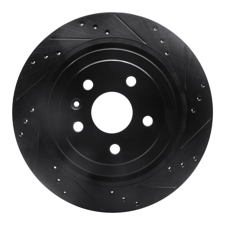 633-46026R Drilled/Slotted Brake Rotor [Black], 2008-2014 GM, Position: Rear Right