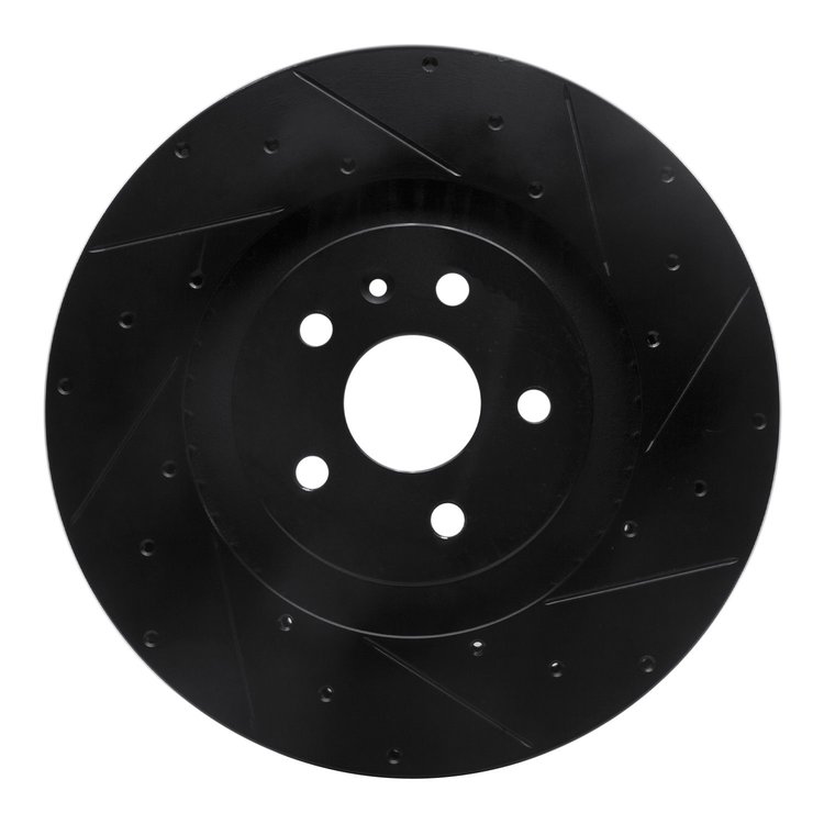 633-46029R Drilled/Slotted Brake Rotor [Black], 2009-2015 GM, Position: Front Right