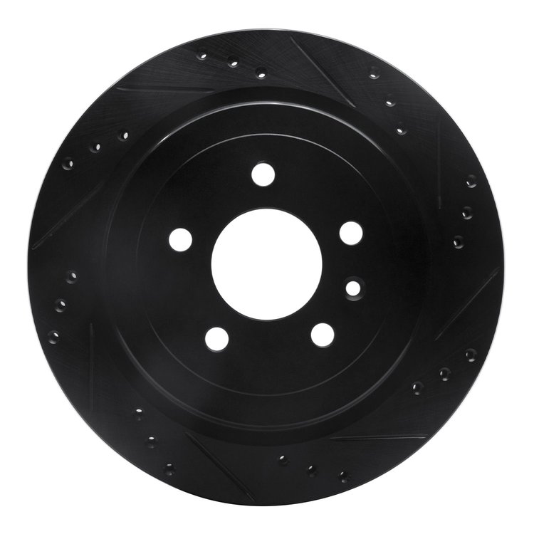 633-46032R Drilled/Slotted Brake Rotor [Black], 2013-2019 GM, Position: Rear Right
