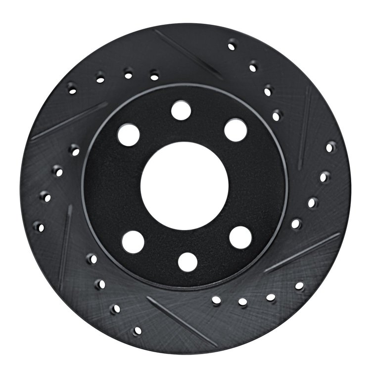 633-47002R Drilled/Slotted Brake Rotor [Black], 1985-1993 GM, Position: Front Right