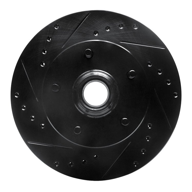 633-47004L Drilled/Slotted Brake Rotor [Black], 1967-1974 GM, Position: Front Left