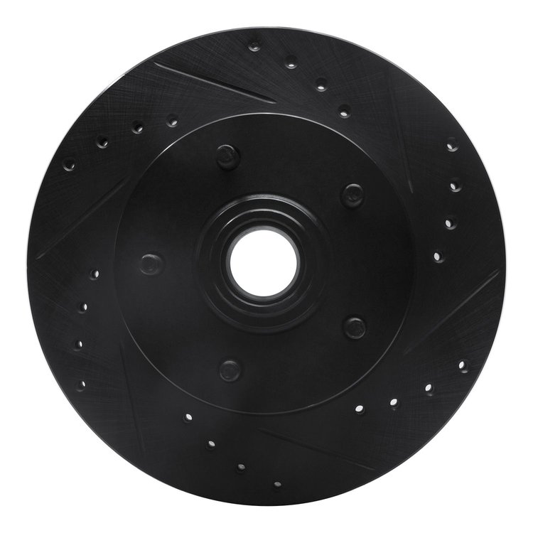 633-47004R Drilled/Slotted Brake Rotor [Black], 1967-1974 GM, Position: Front Right