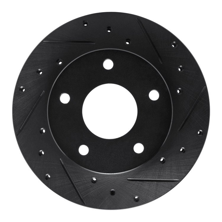 633-47014R Drilled/Slotted Brake Rotor [Black], 1982-1988 GM, Position: Rear Right