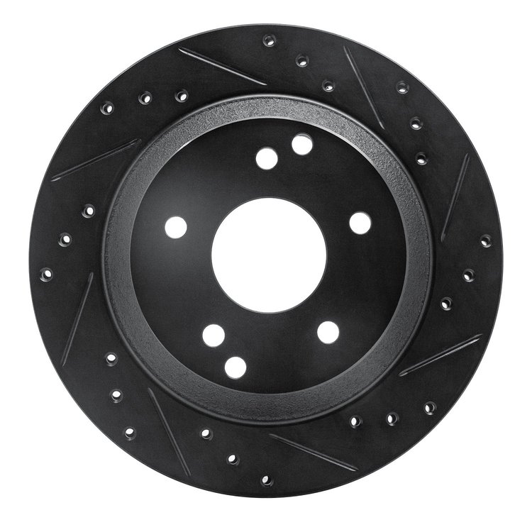 633-47022R Drilled/Slotted Brake Rotor [Black], 1988-1996 GM, Position: Rear Right