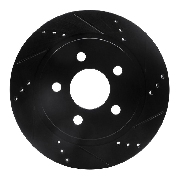633-47025R Drilled/Slotted Brake Rotor [Black], 1993-1997 GM, Position: Rear Right