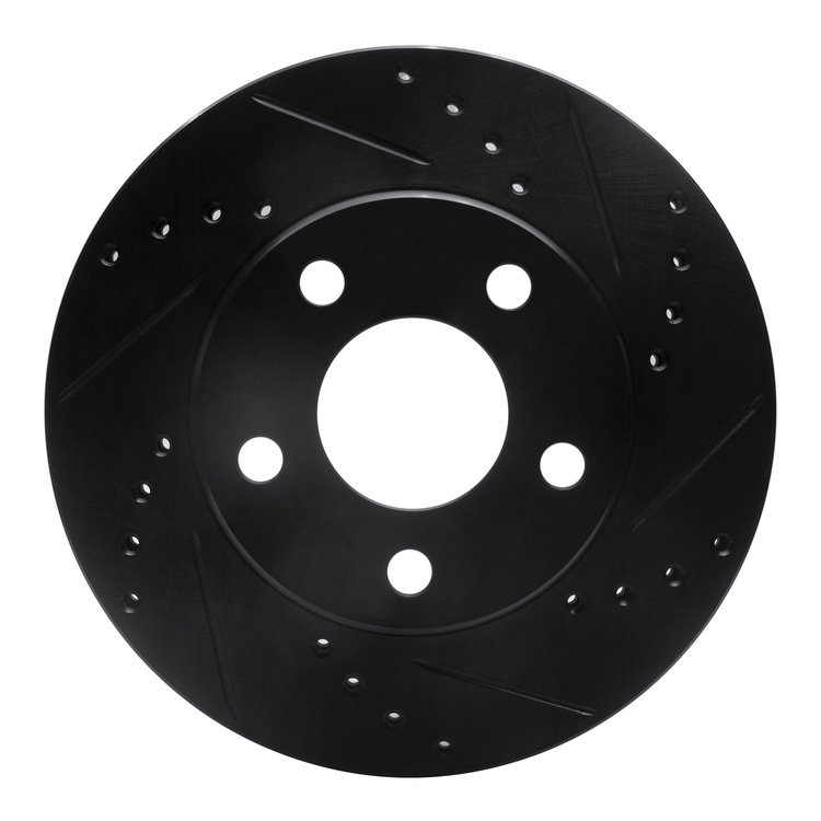 633-47026R Drilled/Slotted Brake Rotor [Black], 1990-1997 GM, Position: Front Right