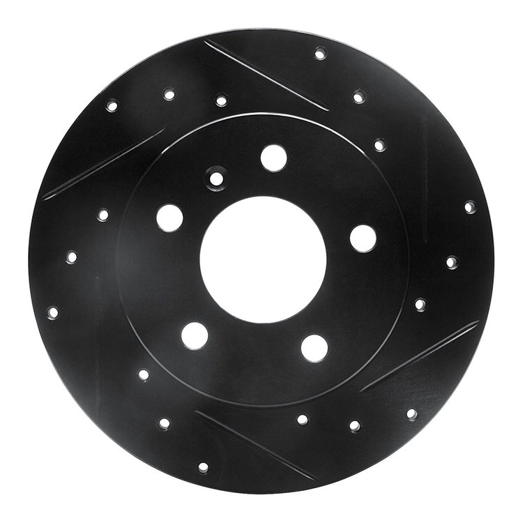 633-47042R Drilled/Slotted Brake Rotor [Black], 2004-2016 GM, Position: Rear Right