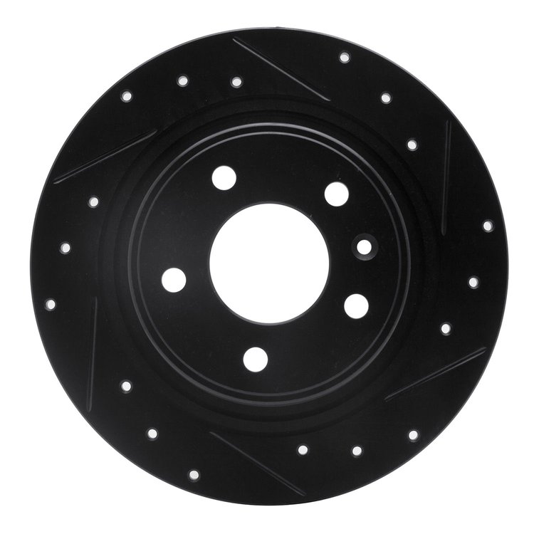 633-47044R Drilled/Slotted Brake Rotor [Black], 2011-2019 GM, Position: Rear Right