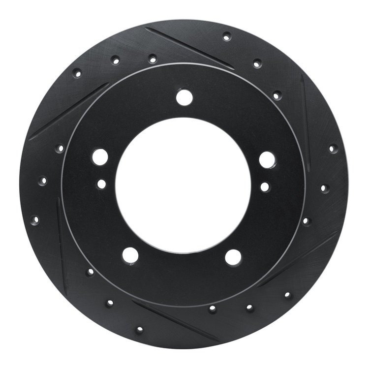 633-47058R Drilled/Slotted Brake Rotor [Black], 1983-1998 GM, Position: Front Right