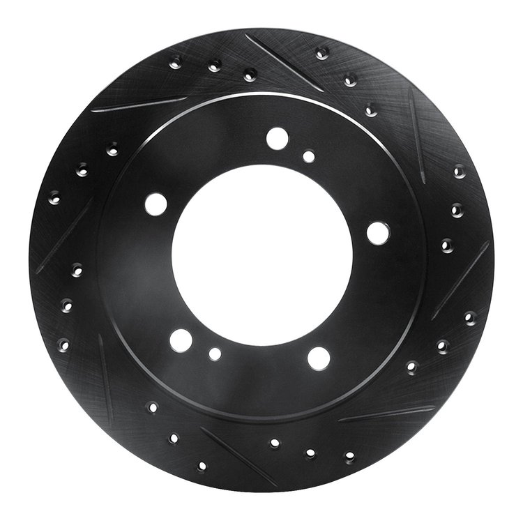 633-47059R Drilled/Slotted Brake Rotor [Black], 1991-1998 GM, Position: Front Right