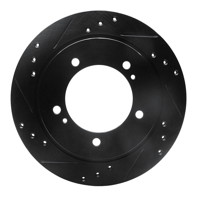 633-47060L Drilled/Slotted Brake Rotor [Black], 1999-2004 Multiple Makes/Models, Position: Front Left