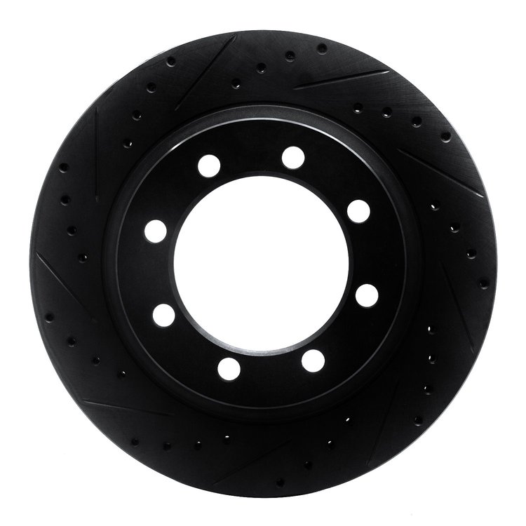 633-48014L Drilled/Slotted Brake Rotor [Black], 1976-1996 Multiple Makes/Models, Position: Front Left,Fr Left
