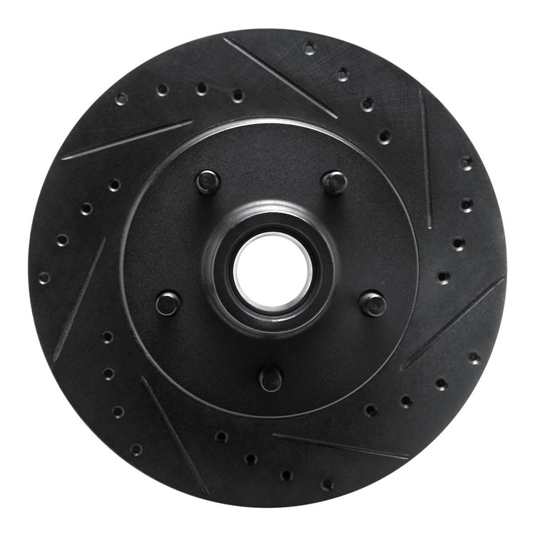 633-48024R Drilled/Slotted Brake Rotor [Black], 1993-1995 GM, Position: Front Right