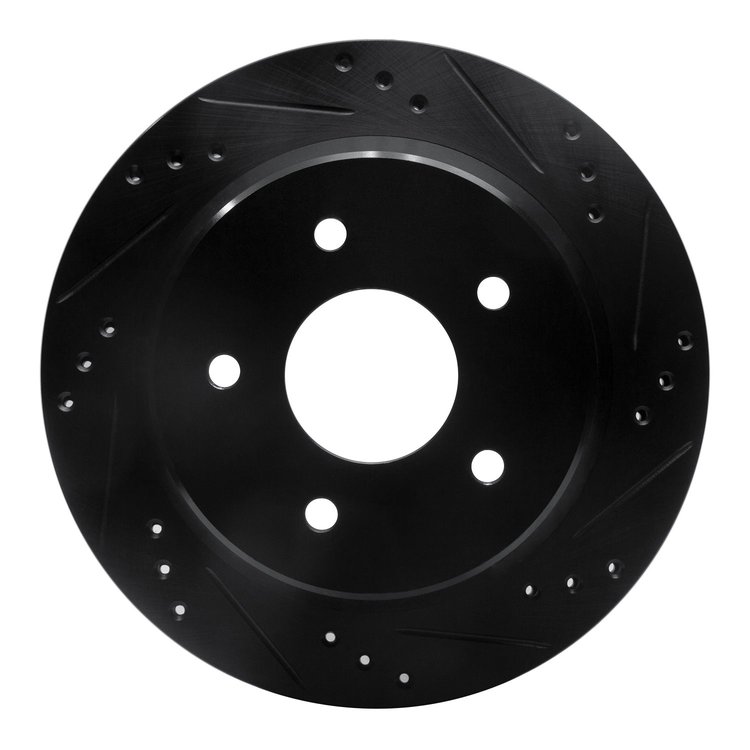 633-48035R Drilled/Slotted Brake Rotor [Black], 1998-2005 GM, Position: Rear Right