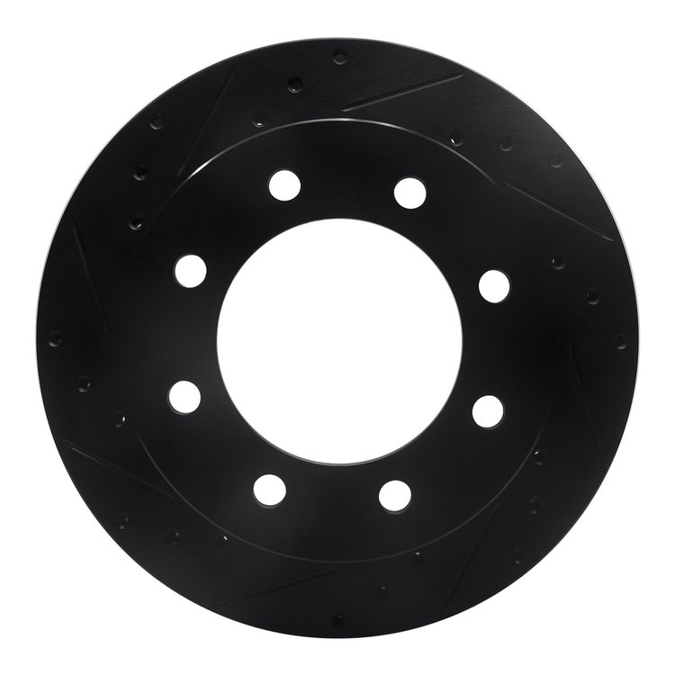 633-48040L Drilled/Slotted Brake Rotor [Black], 1999-2020 GM, Position: Rear Left