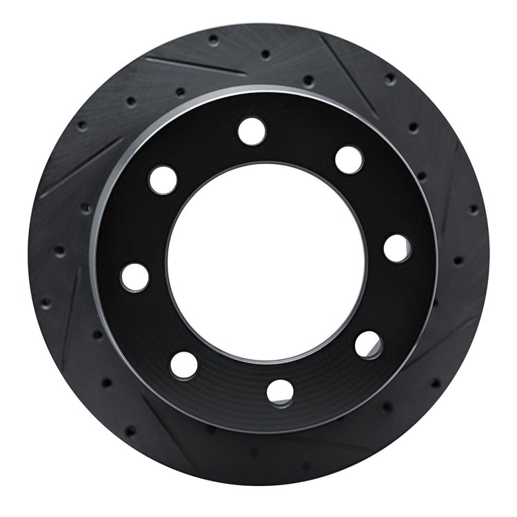 633-48056R Drilled/Slotted Brake Rotor [Black], 2009-2020 GM, Position: Rear Right,Rr Right