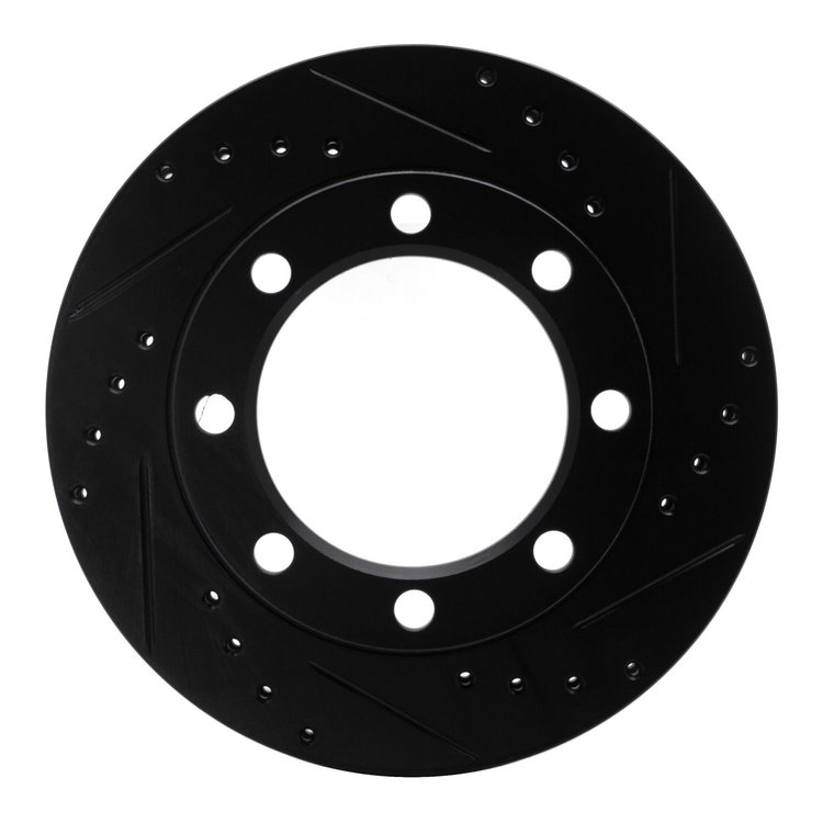 633-48064R Drilled/Slotted Brake Rotor [Black], 1971-1991 Multiple Makes/Models, Position: Front Right