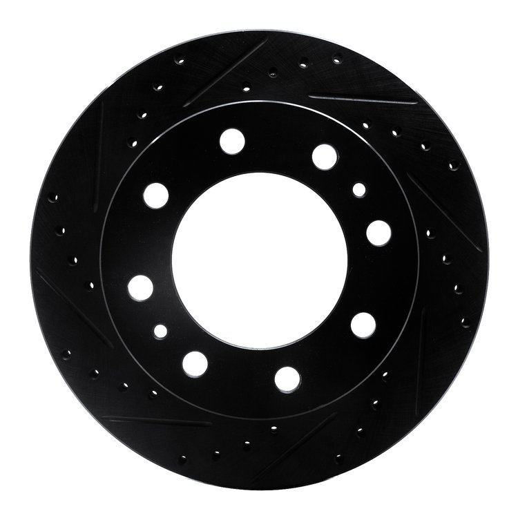 633-48094L Drilled/Slotted Brake Rotor [Black], Fits Select Multiple Makes/Models, Position: Fr Left,Front Left