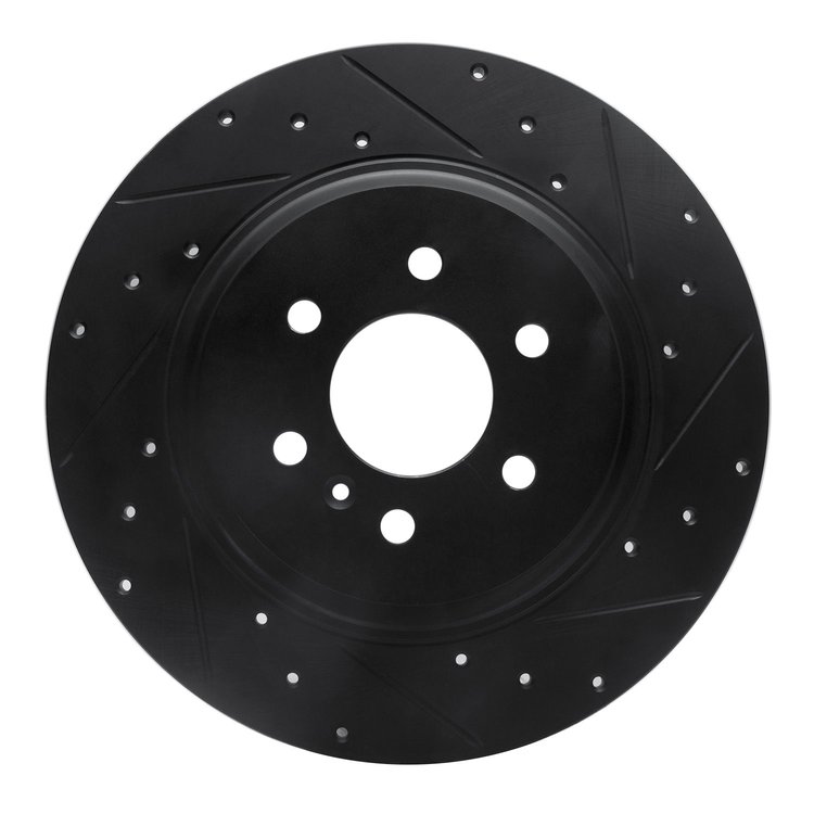 633-49000R Drilled/Slotted Brake Rotor [Black], 2011-2015 VPG, Position: Rear Right