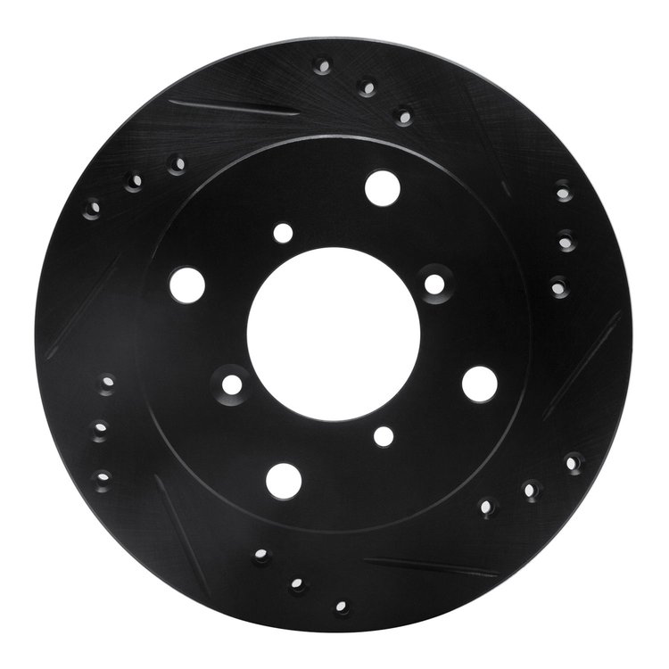 633-50002R Drilled/Slotted Brake Rotor [Black], 1989-2001 GM, Position: Front Right