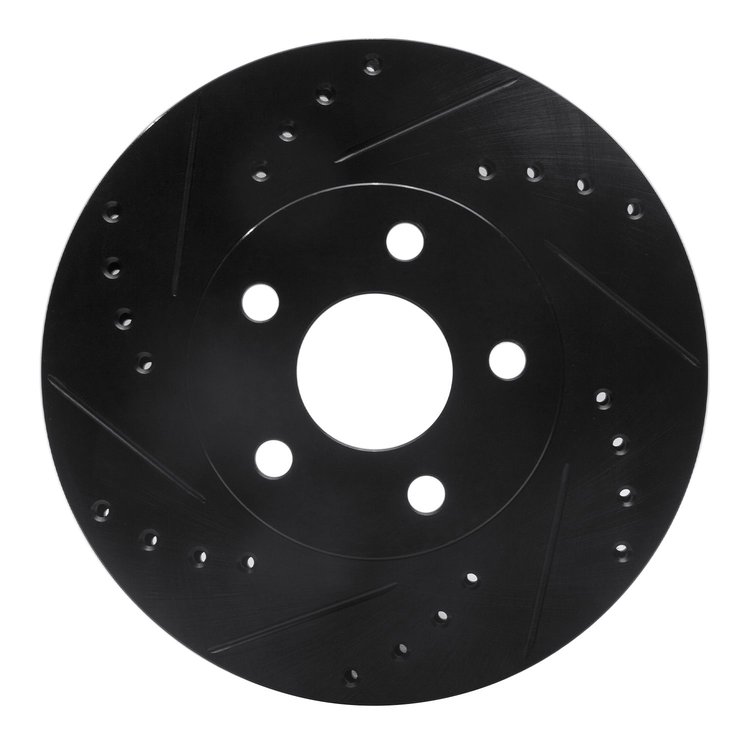 633-52007L Drilled/Slotted Brake Rotor [Black], 1990-2005 GM, Position: Front Left