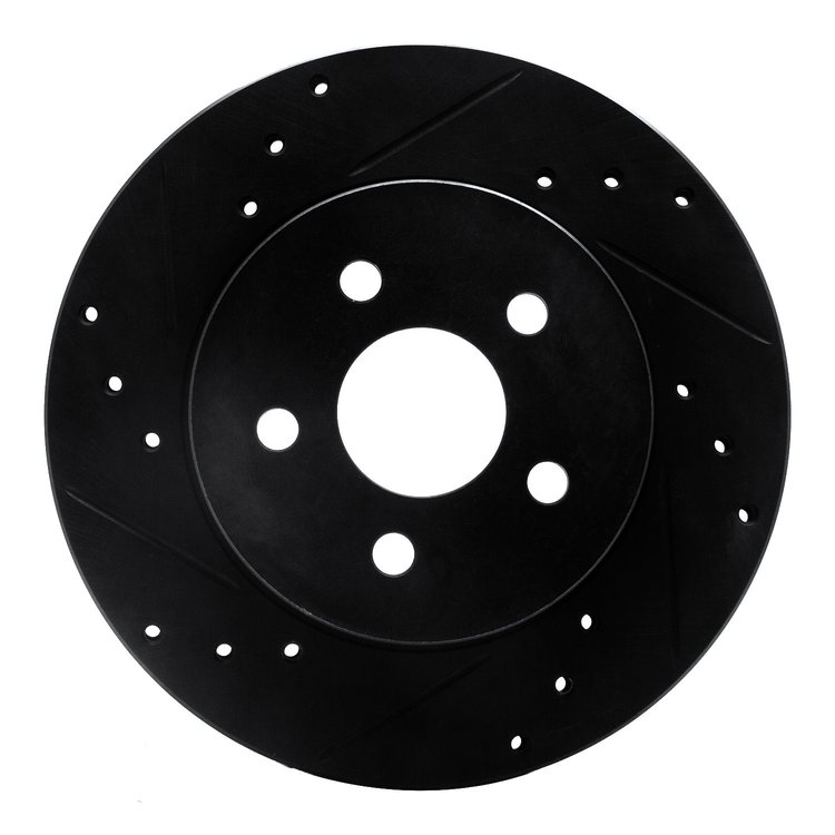 633-52009L Drilled/Slotted Brake Rotor [Black], 1988-1988 GM, Position: Rear Left,Front Left