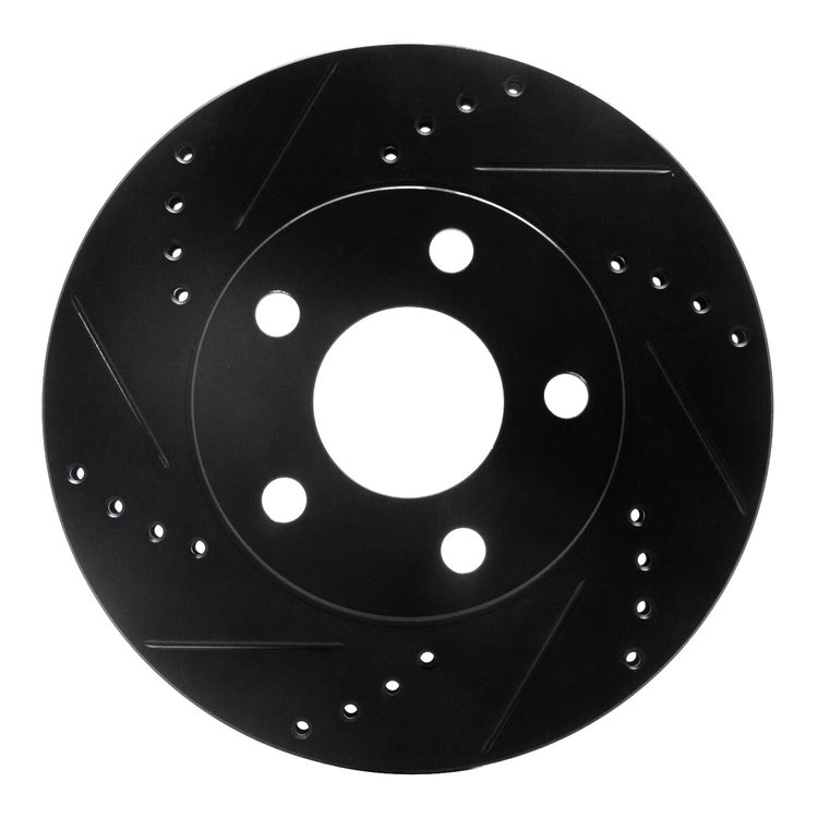 633-52011L Drilled/Slotted Brake Rotor [Black], 1997-2005 GM, Position: Front Left