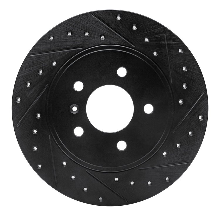 633-52025R Drilled/Slotted Brake Rotor [Black], 2005-2005 GM, Position: Rear Right