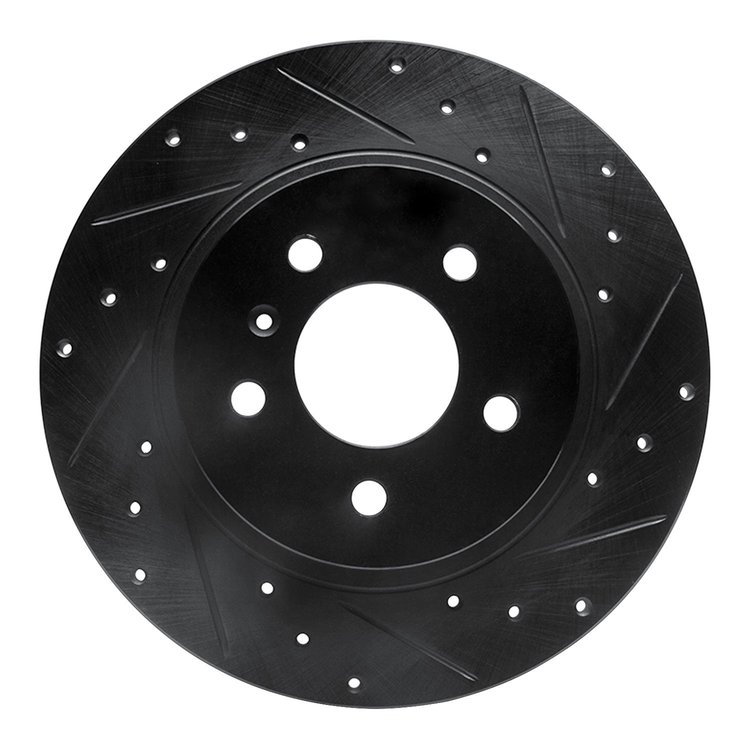 633-52026R Drilled/Slotted Brake Rotor [Black], 2005-2005 GM, Position: Rear Right