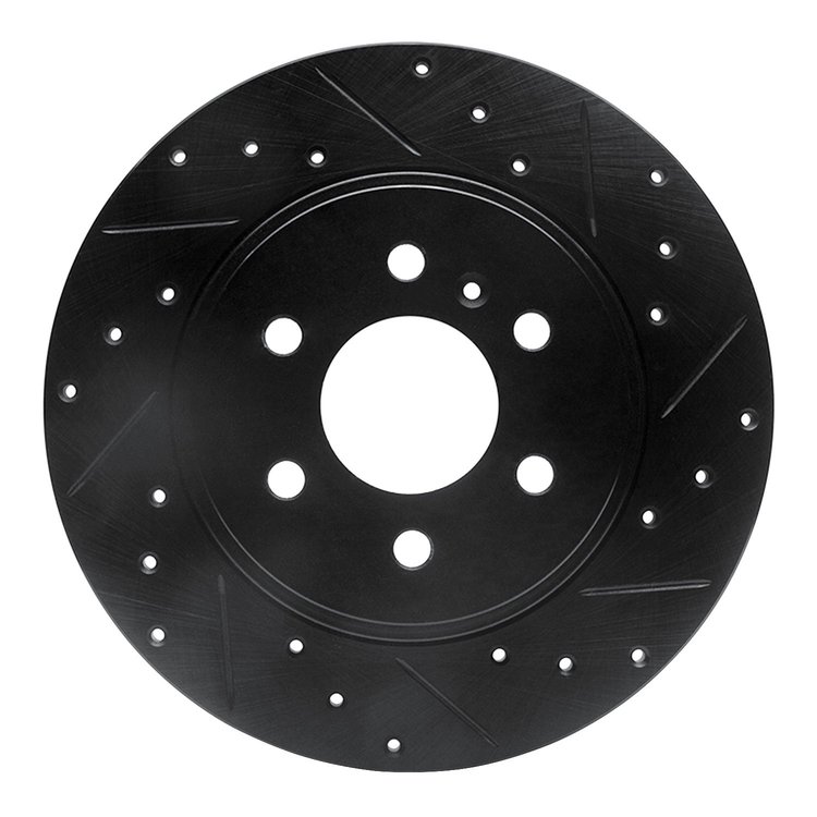 633-52028R Drilled/Slotted Brake Rotor [Black], 2006-2009 GM, Position: Rear Right