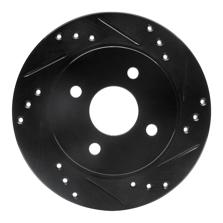 633-53000R Drilled/Slotted Brake Rotor [Black], 1991-1998 GM, Position: Rear Right