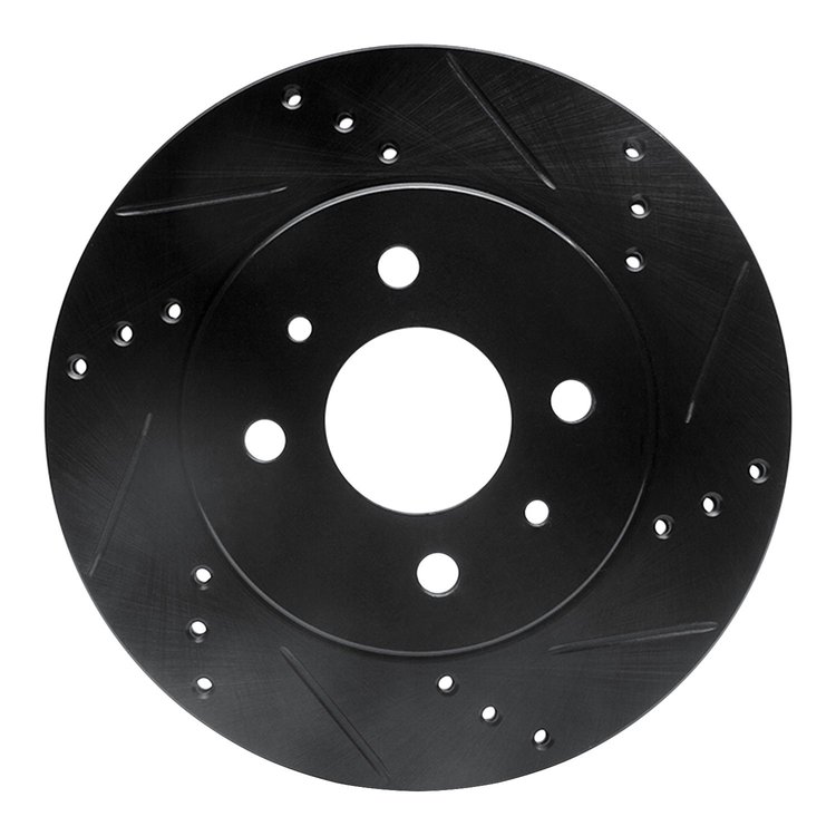 633-53001R Drilled/Slotted Brake Rotor [Black], 1991-2002 GM, Position: Front Right