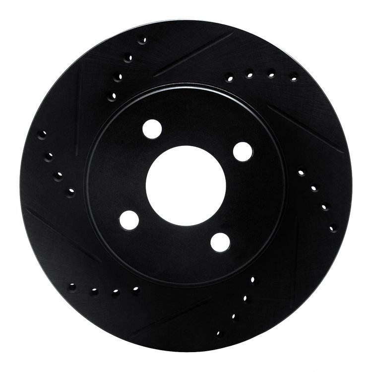 633-53002L Drilled/Slotted Brake Rotor [Black], 2003-2010 GM, Position: Front Left