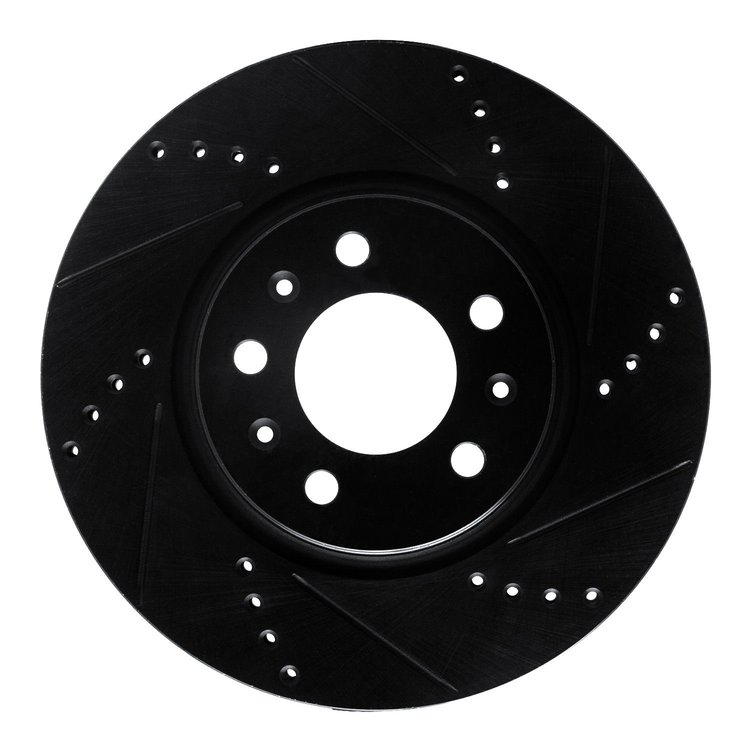 633-53005R Drilled/Slotted Brake Rotor [Black], 2006-2010 GM, Position: Front Right