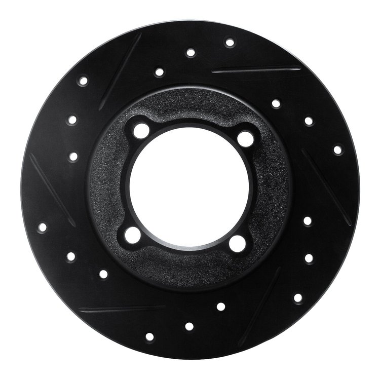 633-54000L Drilled/Slotted Brake Rotor [Black], 1988-1993 Ford/Lincoln/Mercury/Mazda, Position: Front Left