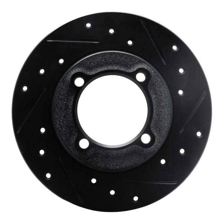 633-54000R Drilled/Slotted Brake Rotor [Black], 1988-1993 Ford/Lincoln/Mercury/Mazda, Position: Front Right