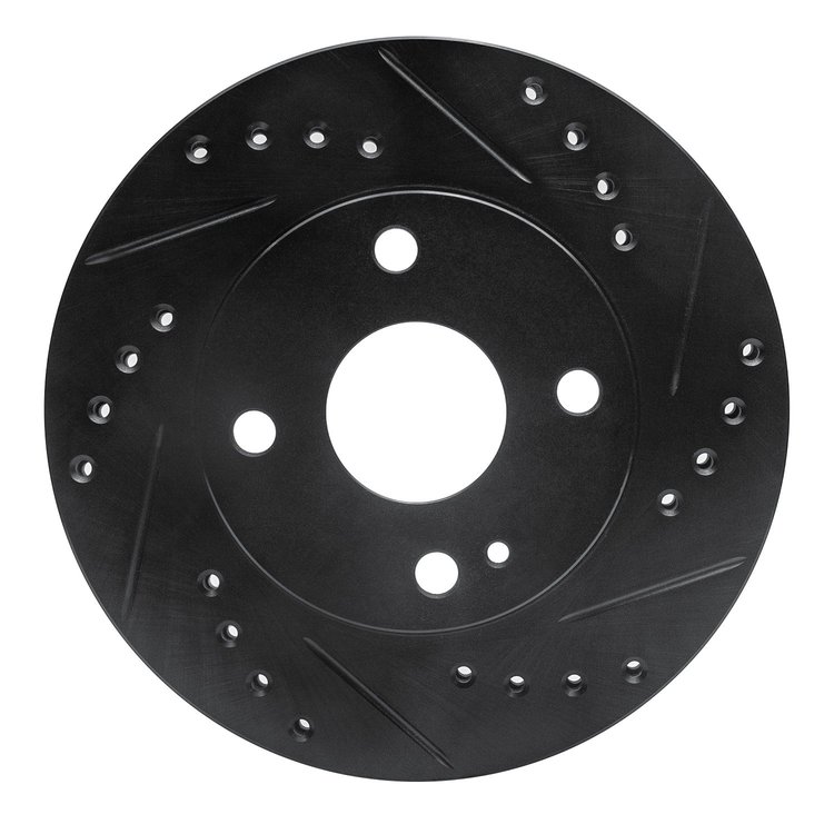 633-54001R Drilled/Slotted Brake Rotor [Black], 1990-2001 Ford/Lincoln/Mercury/Mazda, Position: Front Right